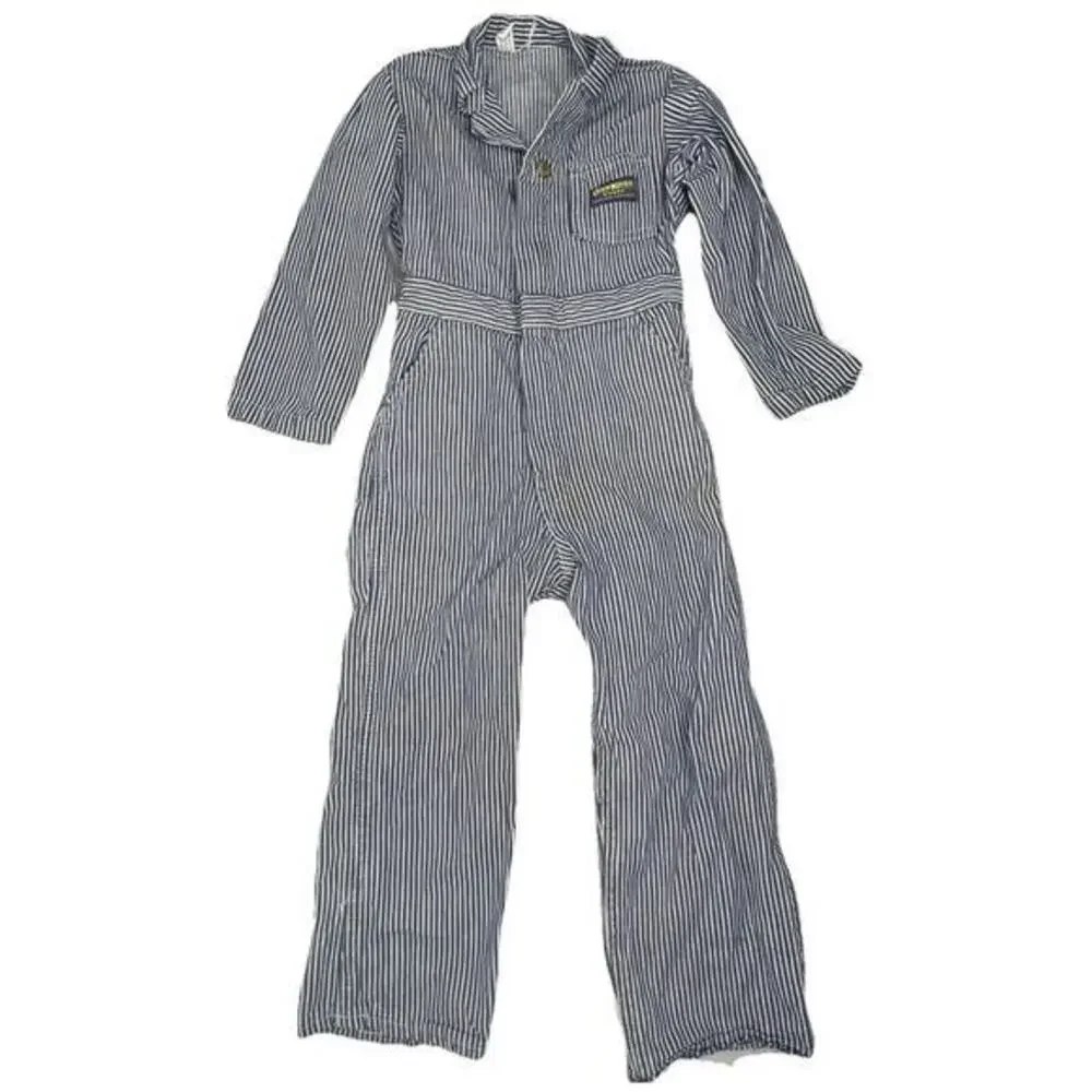 Vintage Child OshKosh B'Gosh Striped Sanforized Union Made Coveralls